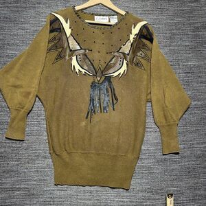 Cedars Western Sweater Vintage Womens L Brown